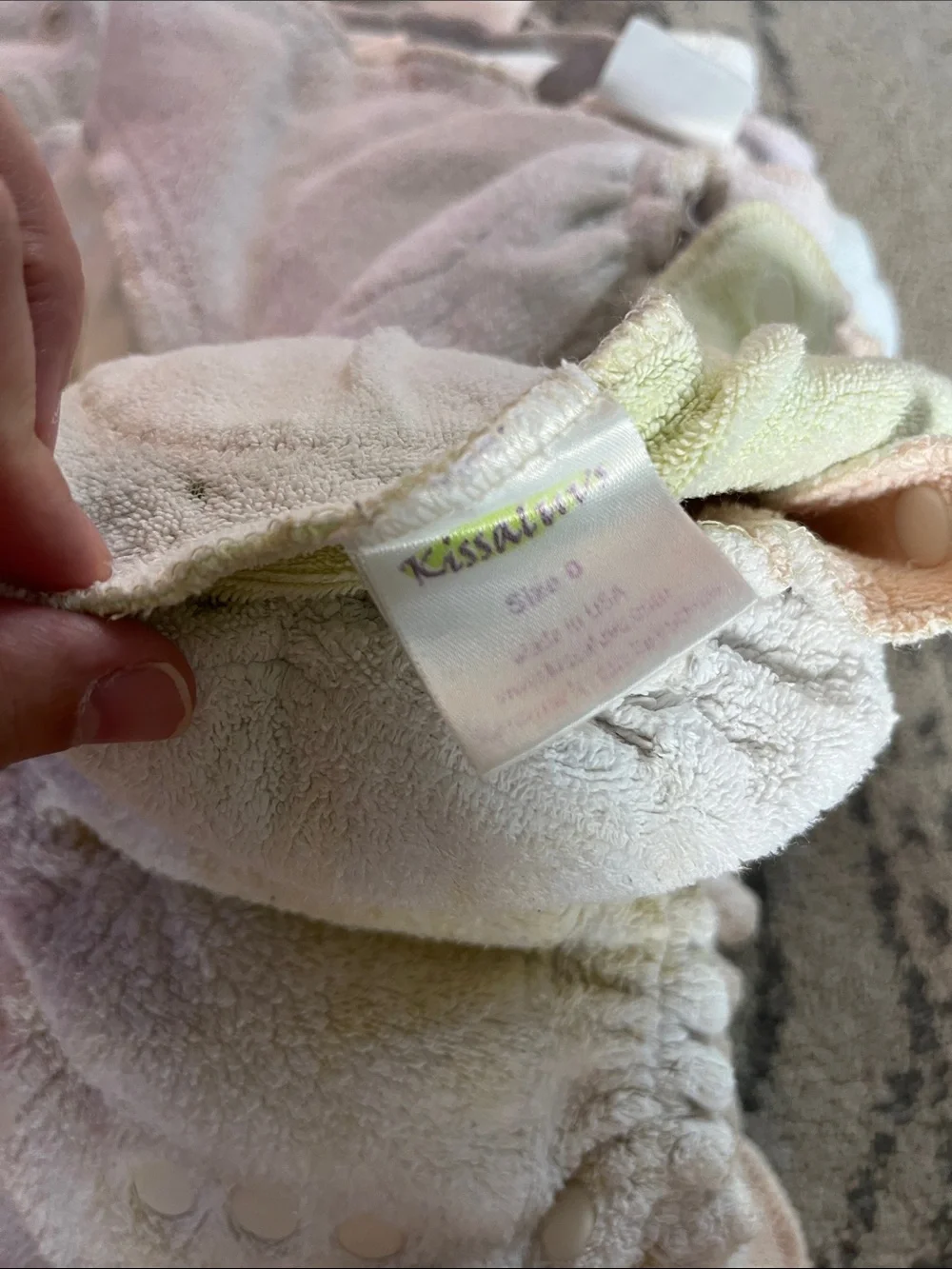Multi-Pack Kissaluvs Terry Cloth Cloth Diaper Inserts - Pastel Colors